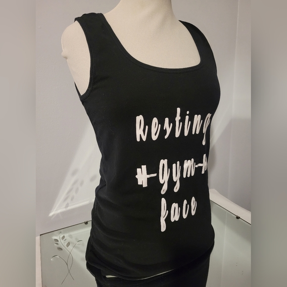 RESTING GYM FACE GRAPHICS SCOOP TANK - Picture 2 of 4